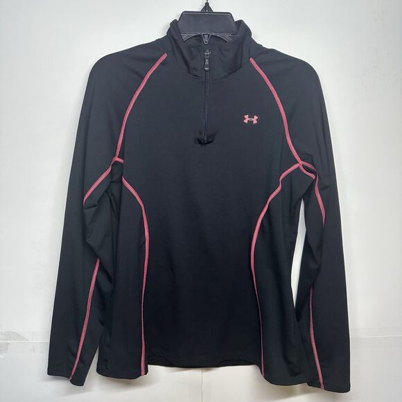 Under Armour Women's Semi-Fitted Zip Neck Long Sleeve Top Size Large - Picture 1 of 10